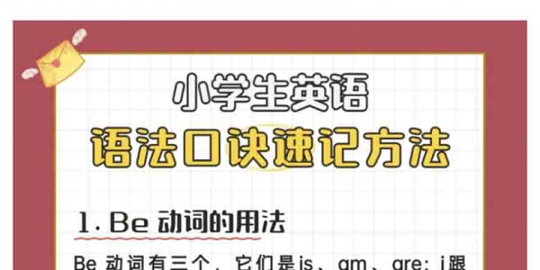小学英语语法口诀速记，6页PDF可打印学习资料