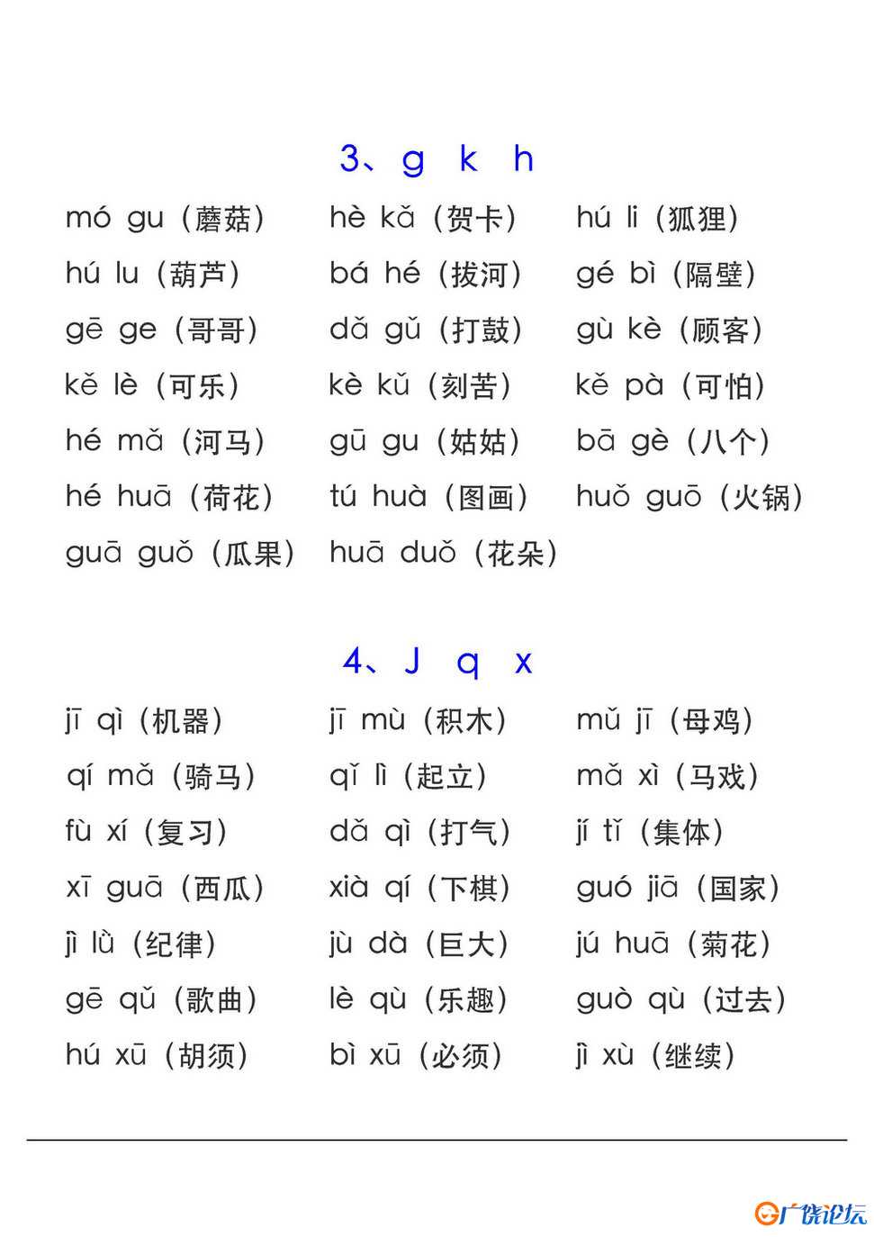 拼音表与拼音拼读大全 11页PDF