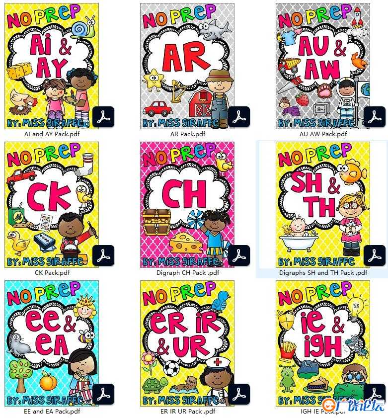 2400页自然拼读练习册Phonics No Prep Massive MEGA Bundle 共28册PDF