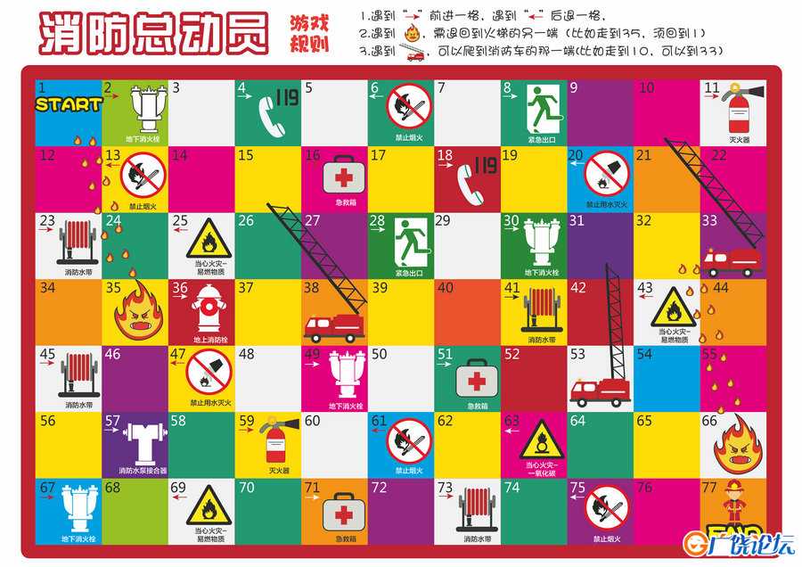 消防总动员（消防知识），幼儿棋类益智游戏，自制儿童桌游PDF素材可打印