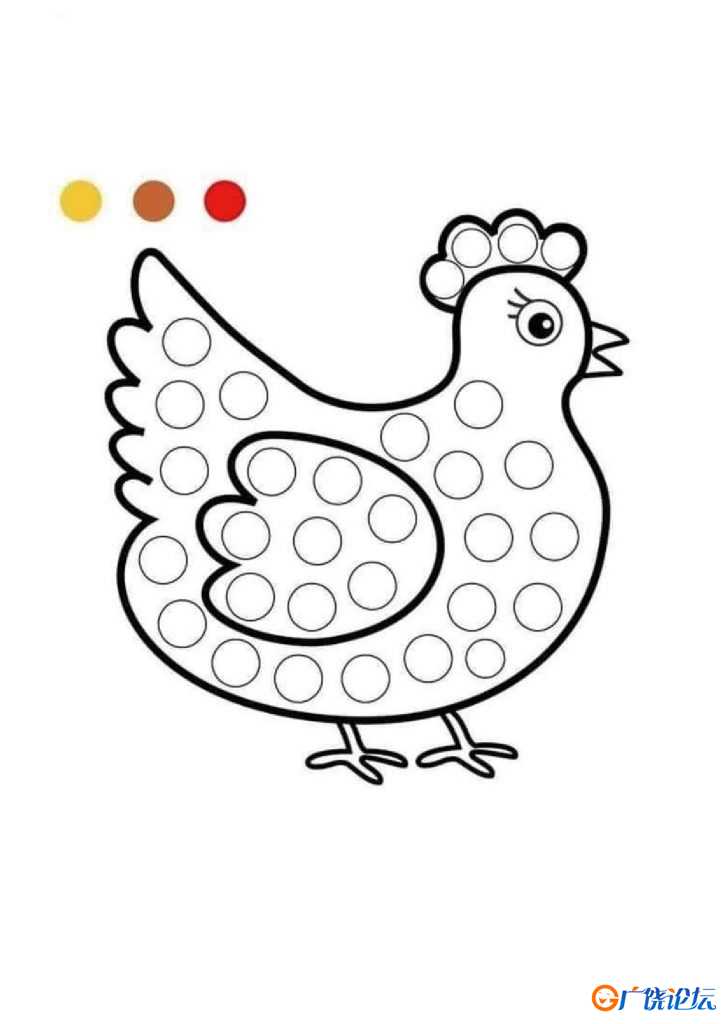 幼儿手指画填色画图集，19页PDF