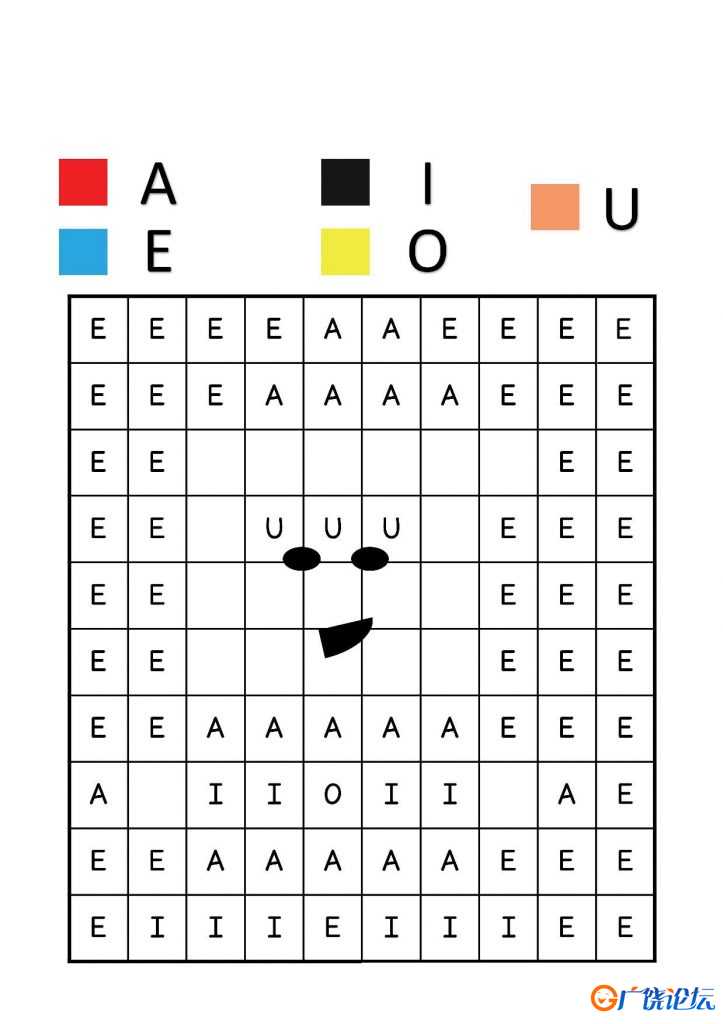 在单元格中填上与字母相对应的颜色，6页PDF
