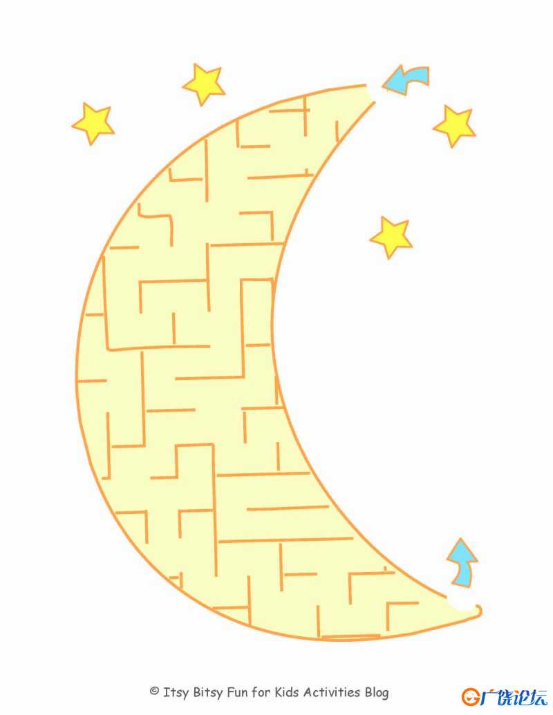 太空星球迷宫，8页PDF可打印 简单迷宫 亲子游戏 广饶论坛中小学教育智慧平台 ...