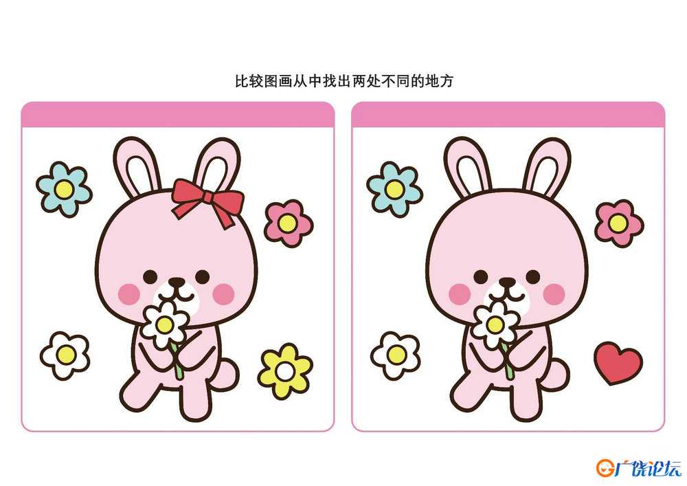 比较图画从中找出两处不同的地方共16页PDF可打印 儿童专注力训练 找不同亲子游戏 广饶论坛中小学教育智慧平 ...