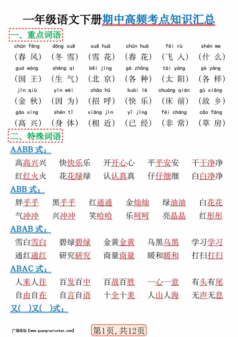一年级语文下册期中高频考点知识汇总-副本_00 副本.jpg