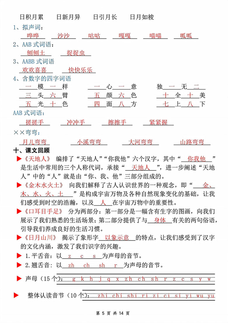 广饶论坛一年级上册语文期中复习考点通关练习(空白版+答案版),14页PDF可打印学习资料 ... 广饶论坛一年级上册语文期中复习考点通关练习(空白版+答案版),14页PDF可打印学习资料 ...