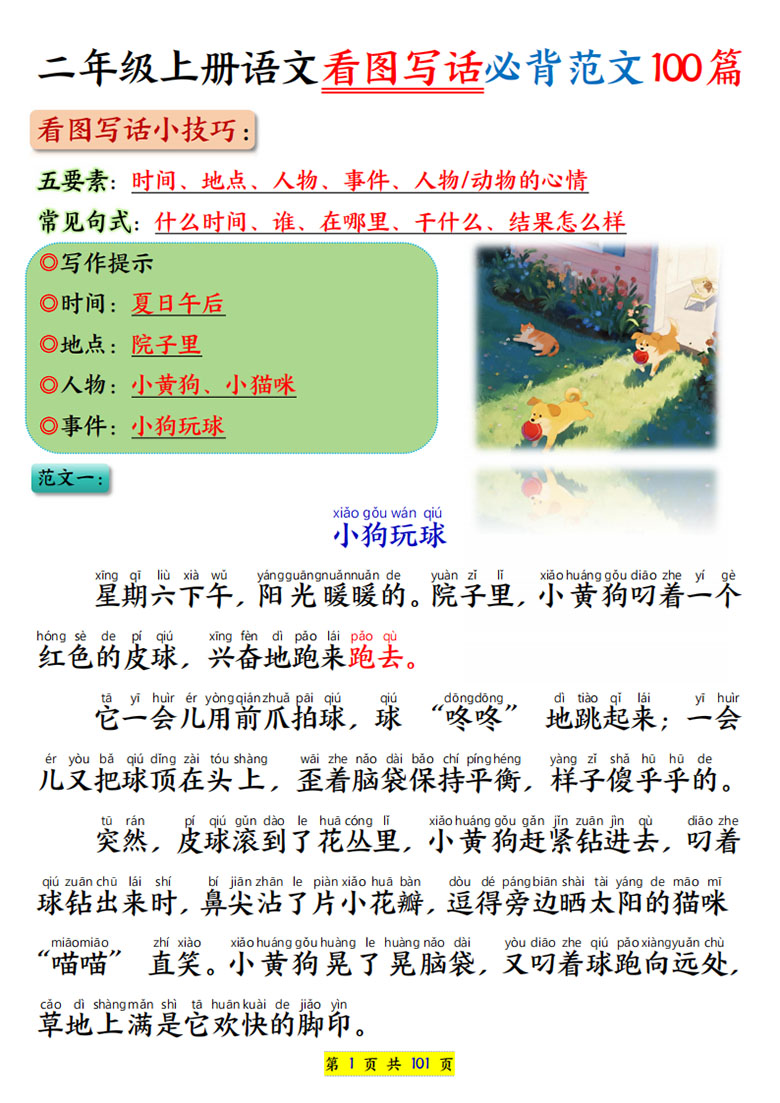 广饶论坛二年级上册语文看图写话必背范文100篇(范文版+空白版),202页PDF可打印学习资料 ... 广饶论坛二年级上册语文看图写话必背范文100篇(范文版+空白版),202页PDF可打印学习资料 ...