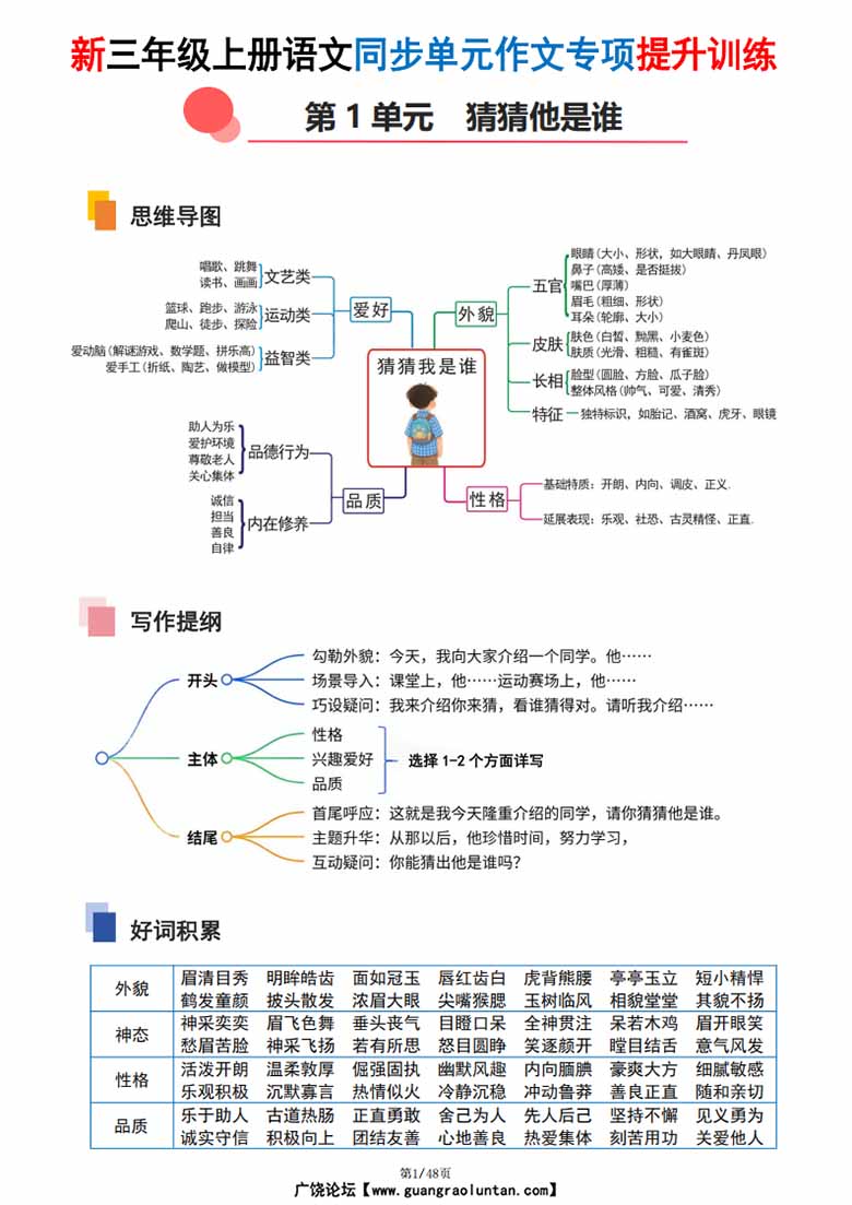 三年级上册语文同步单元作文专项提升训练（空白版 答案版）-副本_02 副本.jpg