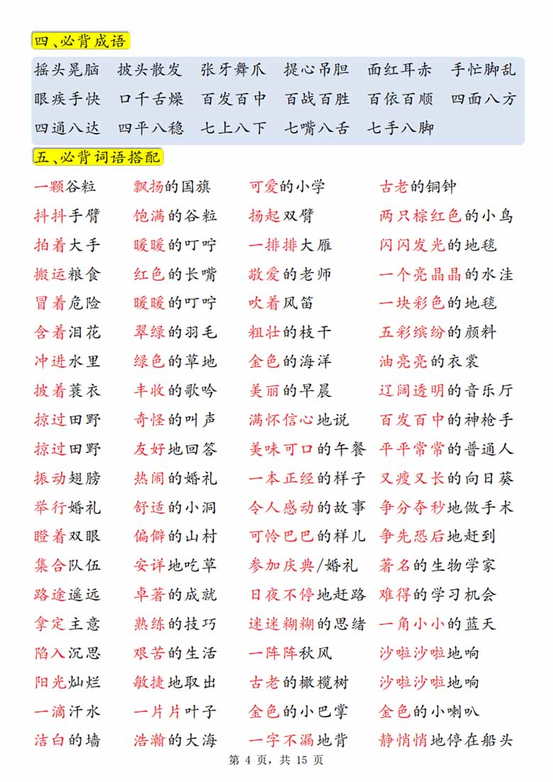 广饶论坛三年级上册语文必背九大知识点汇总,15页PDF电子版学习资料 广饶论坛三年级上册语文必背九大知识点汇总,15页PDF电子版学习资料