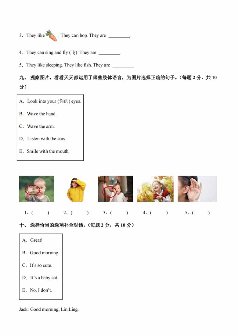 广饶论坛三年级英语上册PEP期中素养测评英语（基础卷01）（考试版+答题卡+参考解析），16页PDF电子版学习资 ...