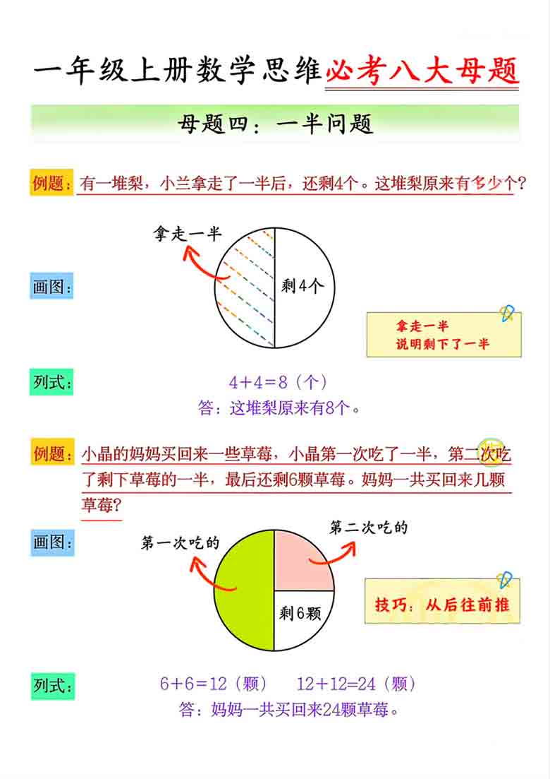 一年级上册数学重难点思维应用题合集，32页PDF电子版