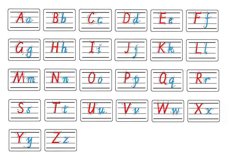 英文字母描红+笔顺彩色款，19页PDF电子版