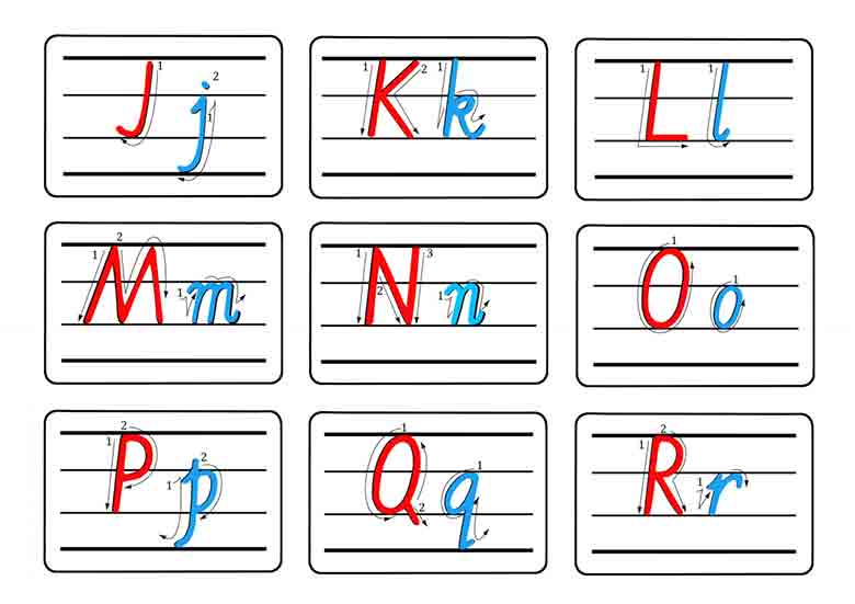 英文字母描红+笔顺彩色款，19页PDF电子版