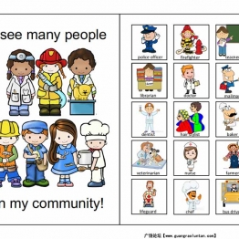 职业认知互动小书CommunityHelpers interactive book互动翻翻书，11页PDF可打印资料