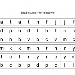 查找并标注出每一行中单独的字母 10页PDF