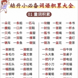 幼升小必备词语积累大全，5页PDF电子版学习资料