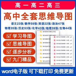 高中全科语文数学英语历史物理化学知识点思维导图复习资料电子版