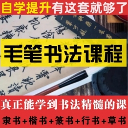 新毛笔书法教程学写软笔字网课欧体颜体楷书隶书篆行草书视频课程