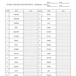 三年级英语下册外研版英语单词默写练习（音标默写）-Unit1-6，5页PDF电子版资料