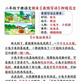 二年级下册语文期末《看图写话》押题范文，15页PDF电子版