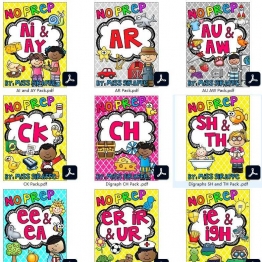 2400页自然拼读练习册Phonics No Prep Massive MEGA Bundle 共28册PDF