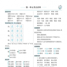 三年级上册语文1-8单元考点清单，16页可打印PDF 小学3年级综合教学资料 家长在家亲子教育资源 广饶论坛中小学教育智慧平台