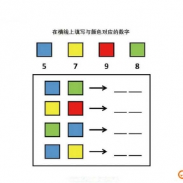 在横线上填写与颜色对应的数字共8页PDF可打印 颜色追踪专注力训练 亲子游戏 广饶论坛中小学教育智慧平台