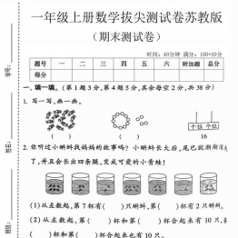 一年级年级上册数学期末拔尖测试卷2（苏教版），有答案5页PDF可打印