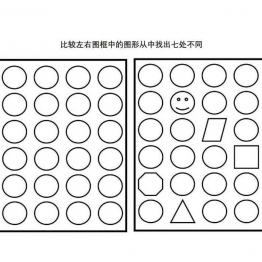 比较左右图框中的图形从中找出七处不同 共10页PDF可打印 儿童专注力训练 找不同亲子游戏 广饶论坛中小学教育智慧平台