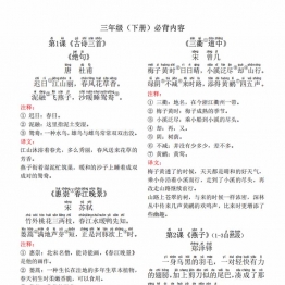 三年级下册语文（寒假预习）背诵默写（古诗+课文+日积月累），19页pdf电子版