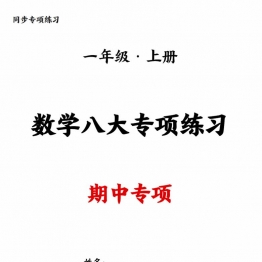 一年级上册数学八大专项练习，20页PDF电子版学习资料