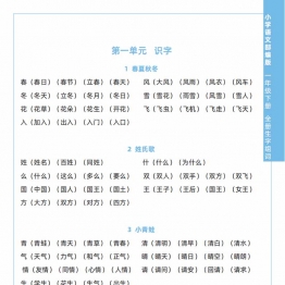 一年级下册语文全册生字组词，8页pdf电子版