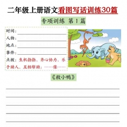二年级上册语文看图写话训练30篇（含范文60页），PDF可打印学习资料