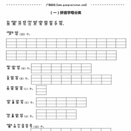 拼音字母分类、音节标调、拼音书写、三拼音节，拼音综合试卷，带答案6页PDF电子版打印资料