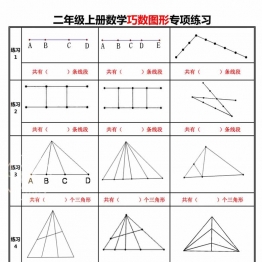 二年级上册数学巧数图形专项练习，4页PDF可打印