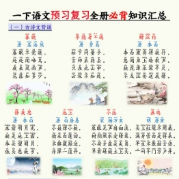 一年级下册语文预习复习全册必背知识汇总，17页PDF可打印学习资料