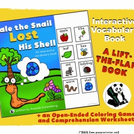 蜗牛丢壳 interactive book互动翻翻书，15页PDF可打印学习资料电子版
