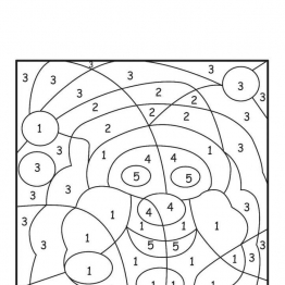 圣诞节数字1-6填色画，5页PDF
