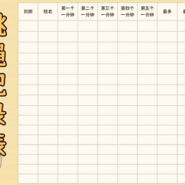 跳绳打卡表，跳绳记录纸4页PDF电子版