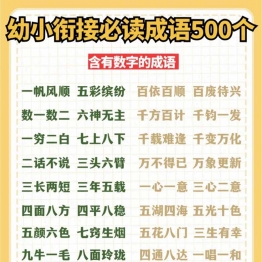 幼小衔接必读成语500个，14页PDF电子版学习资料