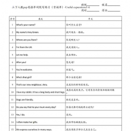 三下人教pep英语单词默写练习（背诵单）-Useful expressions1-6，3页PDF可打印资料