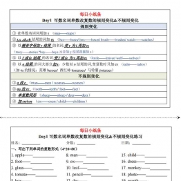 小学英语语法每日小纸条（含答案），67页PDF电子版学习资料