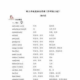 新三年级英语上册自学课（外研版三起）Unit 3，带答案6页PDF可打印学习资料
