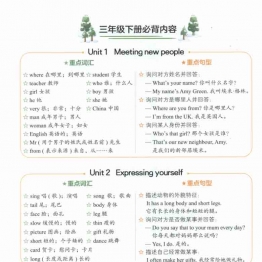 三年级下册英语（人教pep）必背内容，2页PDF电子版资料