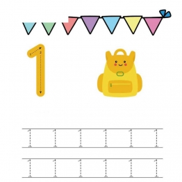 数字1-10书写练习_3 可打印PDF亲子互动数学学习 幼儿园数字描摹教材