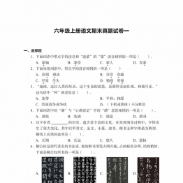 六年级上册语文期末真题试卷，28页PDF电子版