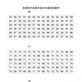 在图表中查找并标注出指定的数字共5页PDF可打印 视觉感知专注力训练 亲子游戏 广饶论坛中小学教育智慧平台