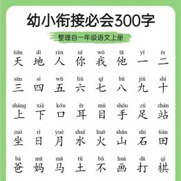 幼小衔接必会300字，6页PDF可打印电子版学习资料