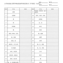 三年级英语下册外研版英语单词默写练习（中译英）-Unit1-6，5页PDF电子版资料